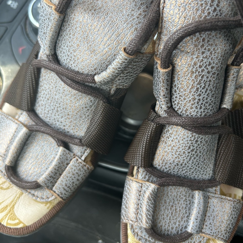 Kids Brown Metallic Sandals